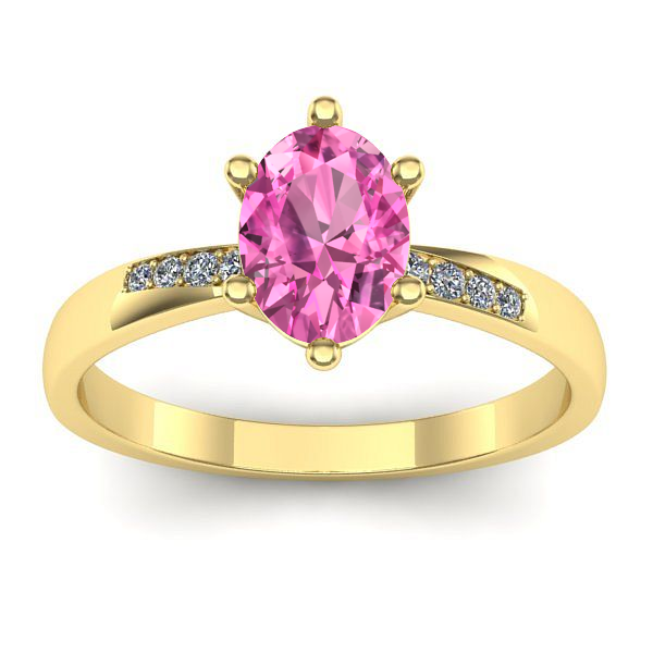 Inel cu safir roz oval