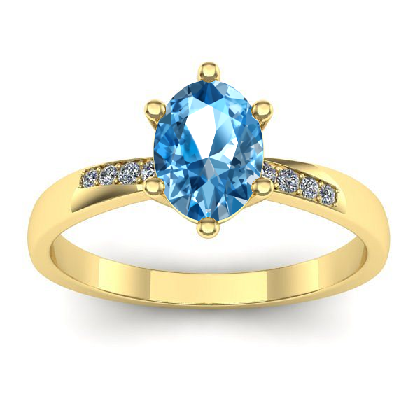 Inel de logodna cu topaz blue oval