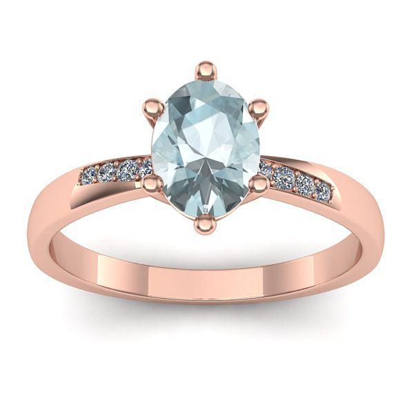 Inel cu aquamarin oval