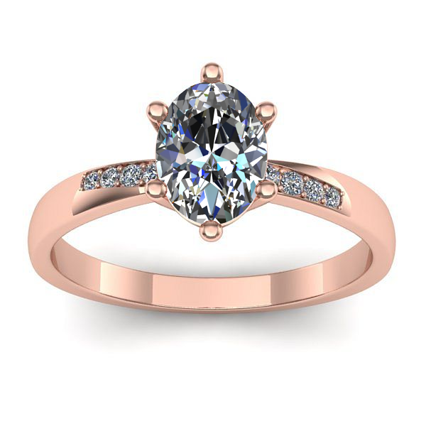 Inel cu diamant de laborator oval