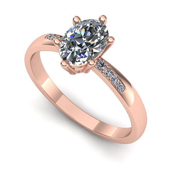Inel de logodna din aur roz cu diamant de laborator