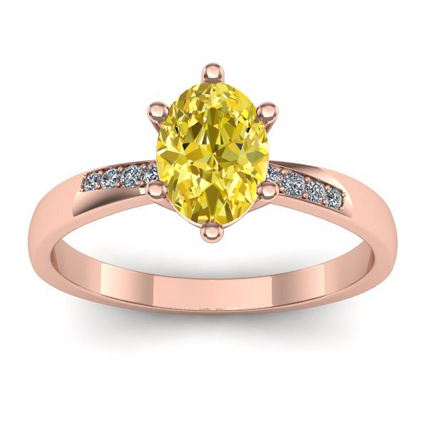 Inel cu safir galben oval