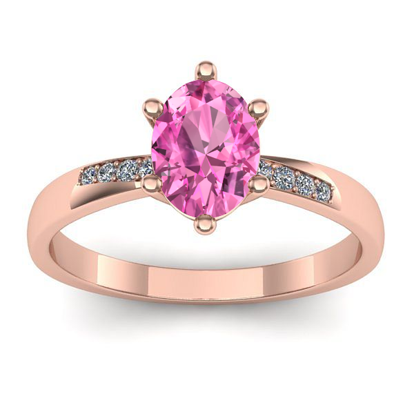 Inel logodna cu safir roz oval