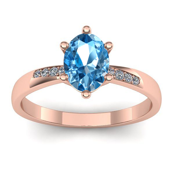 Inel logodna cu topaz blue oval