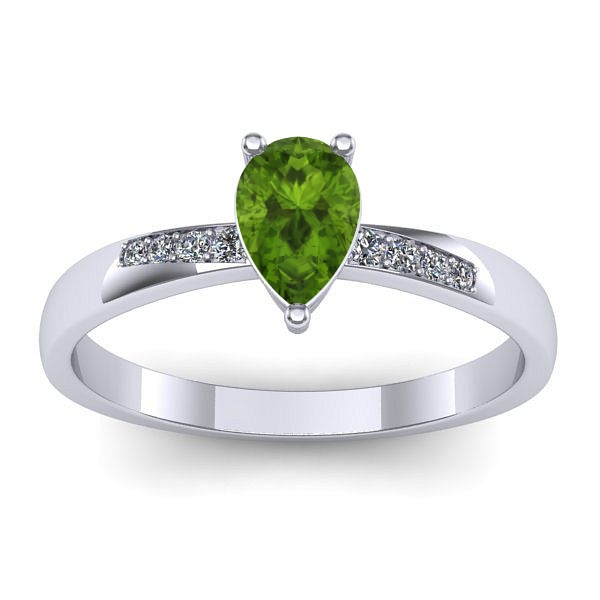 Inel logodna cu peridot lacrima
