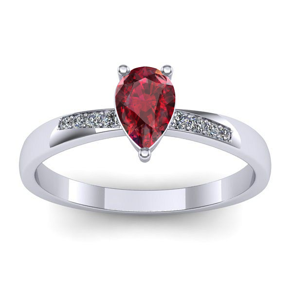 Inel de logodna cu rubin lacrima