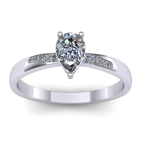 Inel cu safir alb lacrima