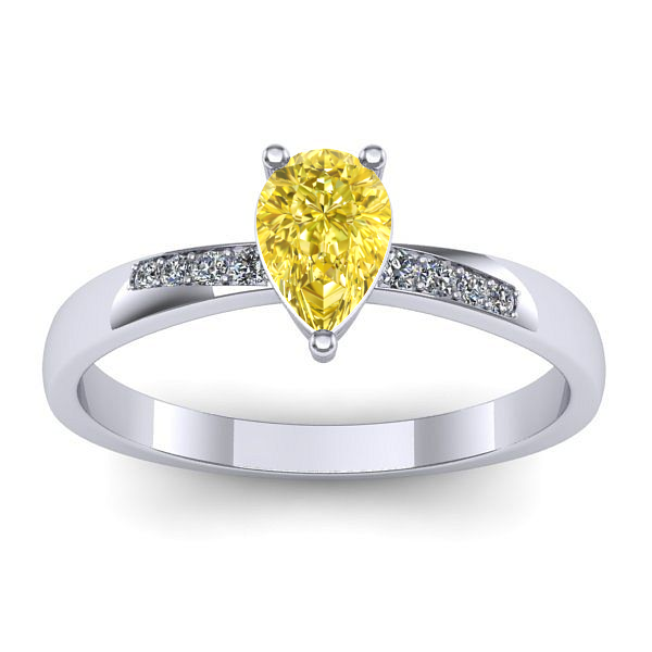 Inel cu safir galben lacrima