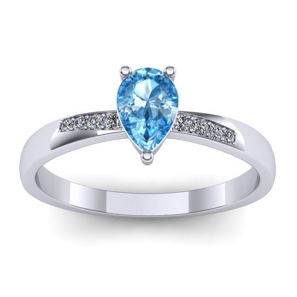 Inel logodna cu topaz blue lacrima