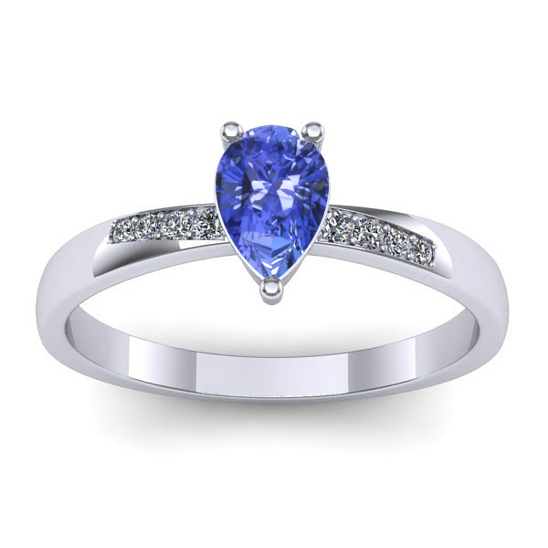 Inel logodna cu tanzanit lacrima