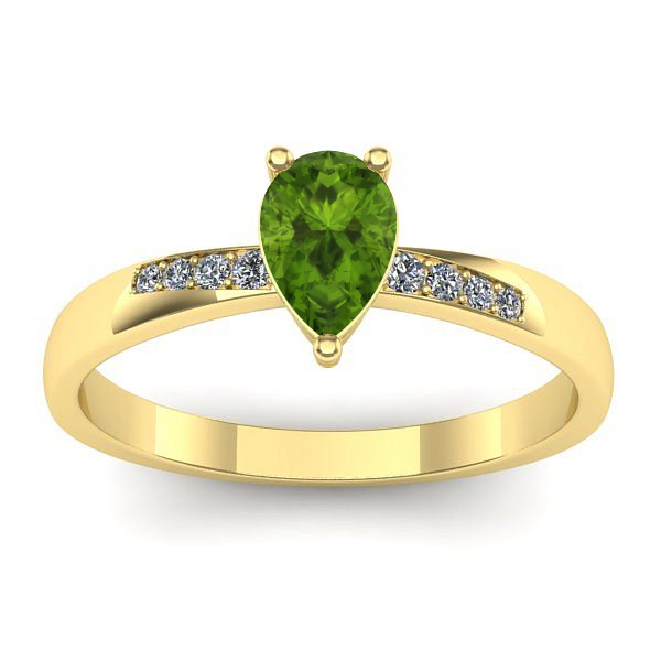 Inel logodna cu peridot lacrima