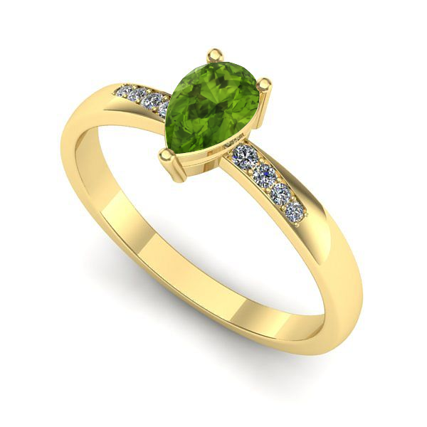 Inel de logodna din aur galben cu peridot