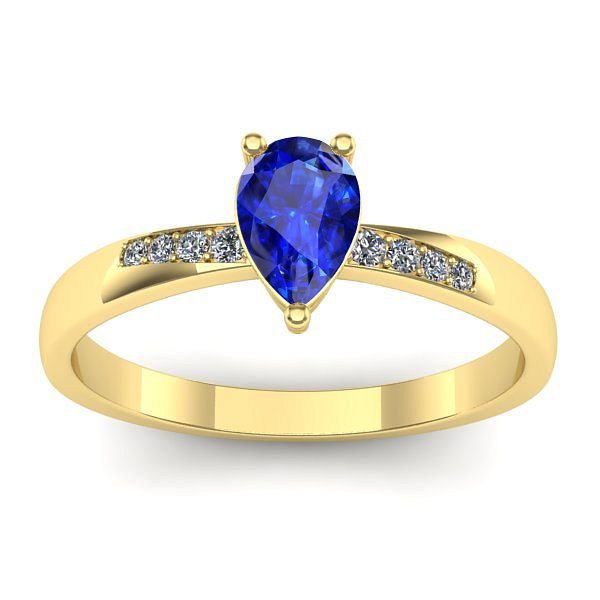 Inel logodna cu safir lacrima