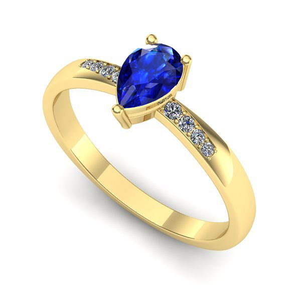 Inel din aur galben cu safir