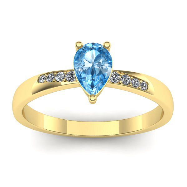 Inel cu topaz blue lacrima