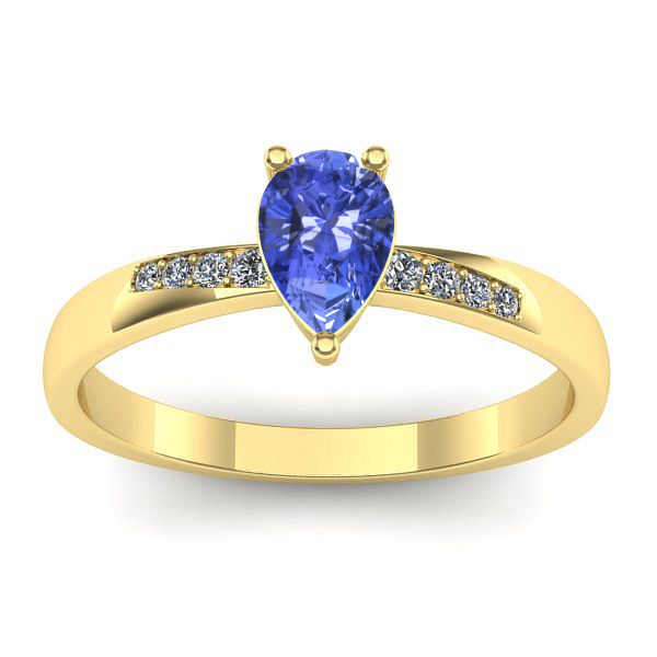 Inel logodna cu tanzanit lacrima