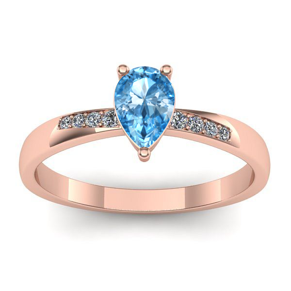 Inel de logodna cu topaz blue lacrima