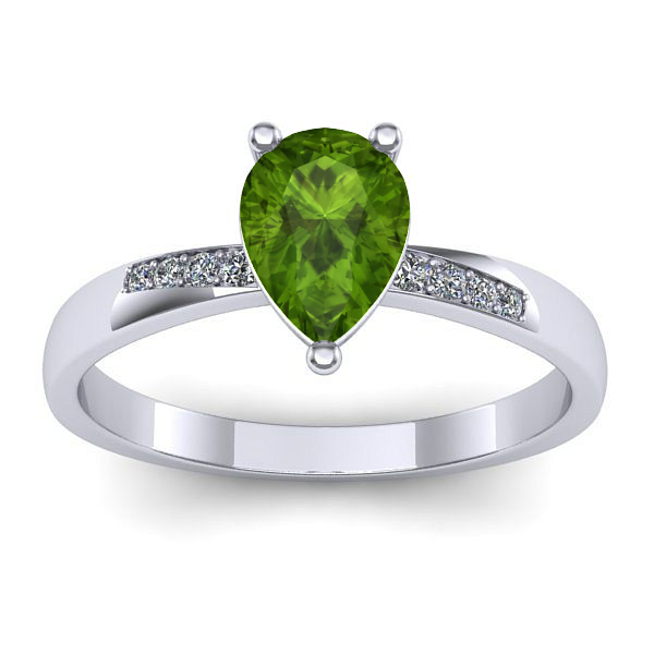 Inel de logodna cu peridot lacrima