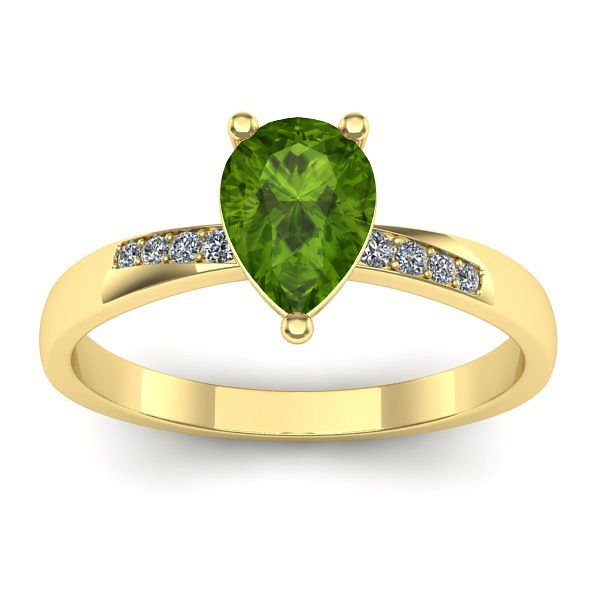 Inel de logodna cu peridot lacrima