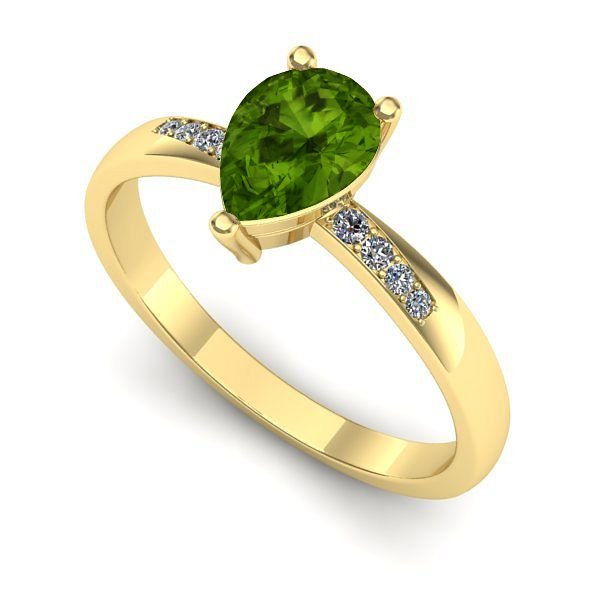 Inel de logodna din aur galben cu peridot