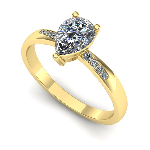 Inel din aur galben cu diamant de laborator