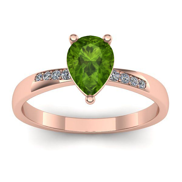 Inel cu peridot lacrima