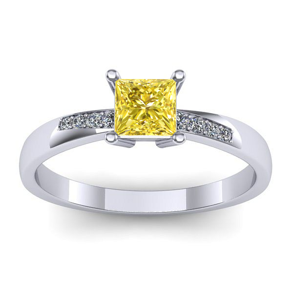 Inel de logodna cu safir galben patrat