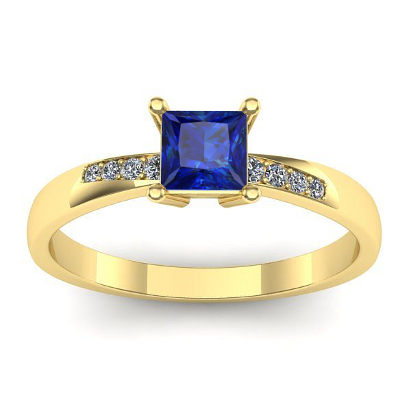 Inel de logodna cu safir patrat