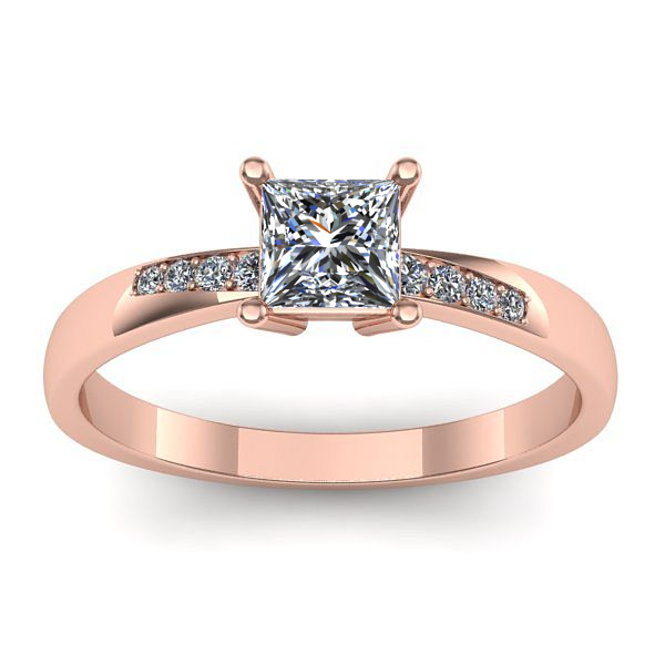 Inel cu diamant patrat