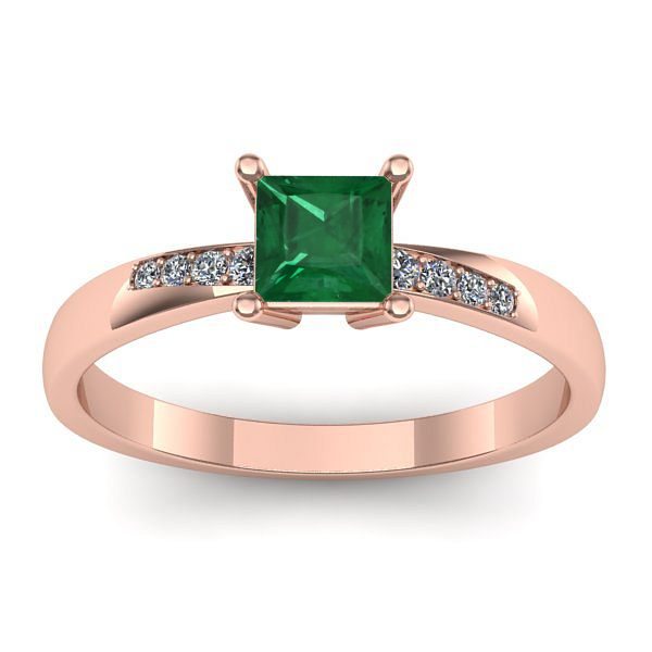 Inel logodna cu smarald patrat