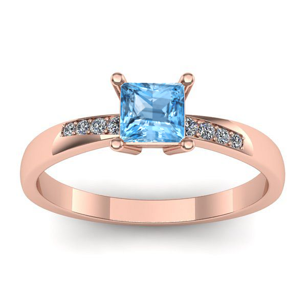 Inel de logodna cu topaz blue patrat