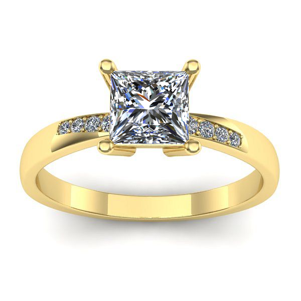 Inel cu diamant de laborator patrat