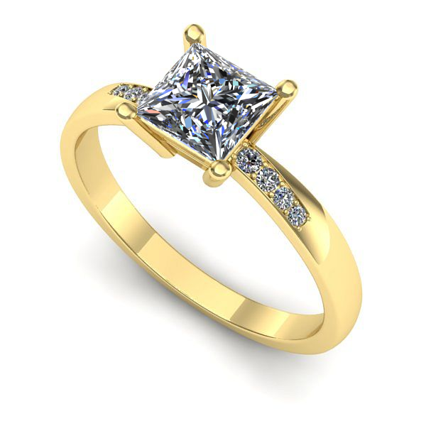 Inel de logodna din aur galben cu diamant de laborator