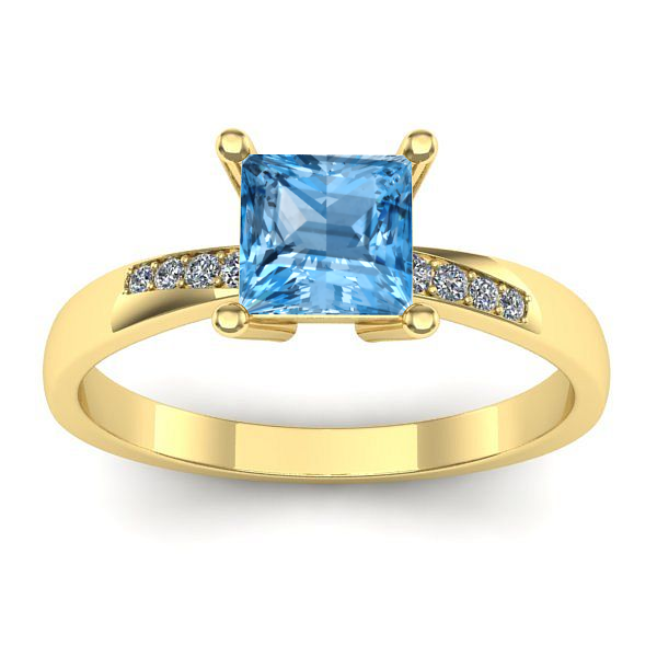 Inel cu topaz blue patrat