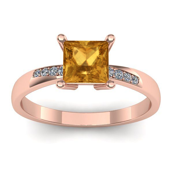 Inel de logodna cu citrin patrat