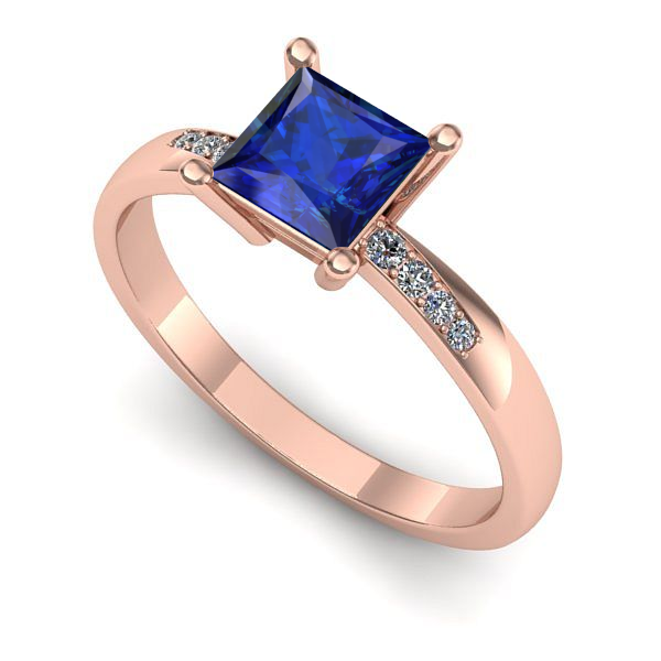 Inel din aur roz cu safir