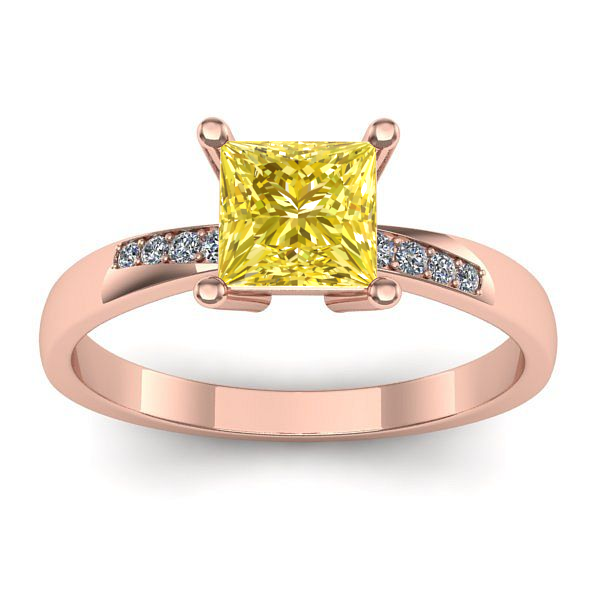 Inel de logodna cu safir galben patrat