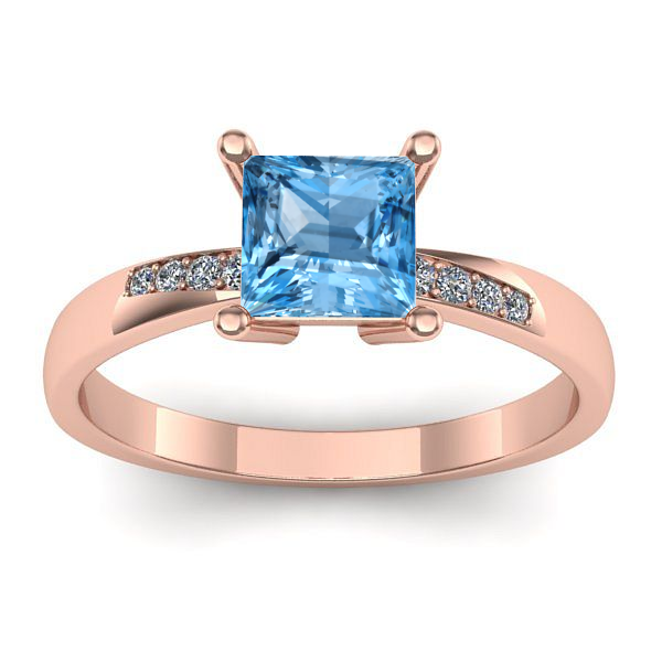 Inel cu topaz blue patrat