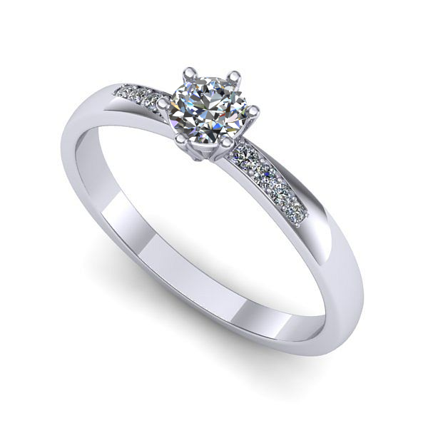 Inel de logodna din aur alb cu diamant