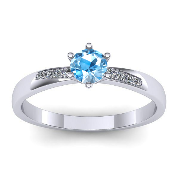 Inel cu topaz blue rotund