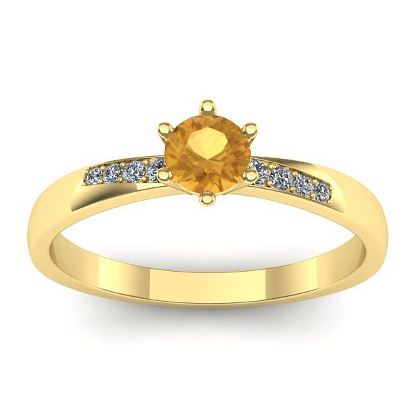 Inel de logodna cu citrin rotund