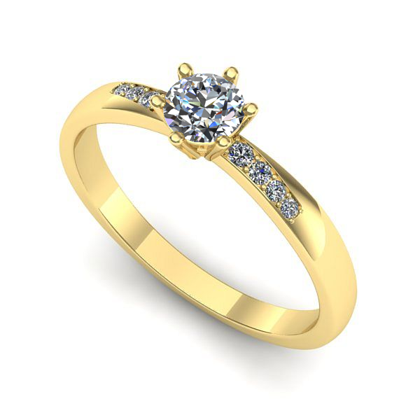 Inel logodna din aur galben cu diamant