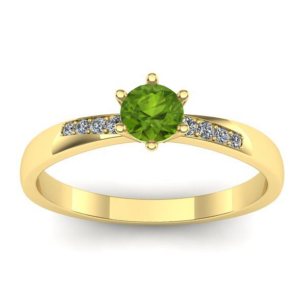 Inel cu peridot rotund