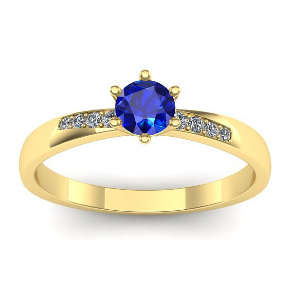 Inel cu safir rotund