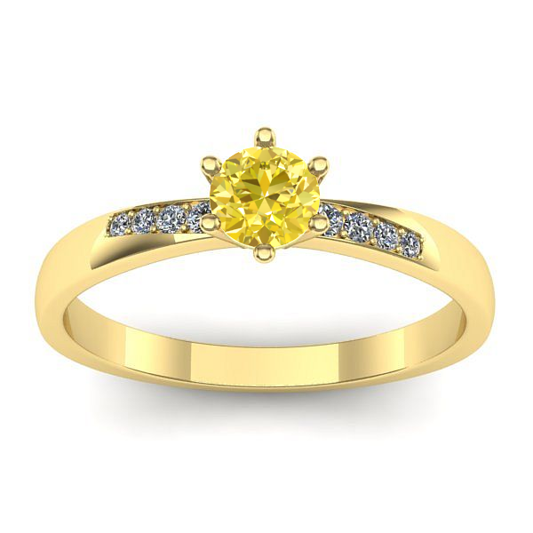 Inel de logodna cu safir galben rotund