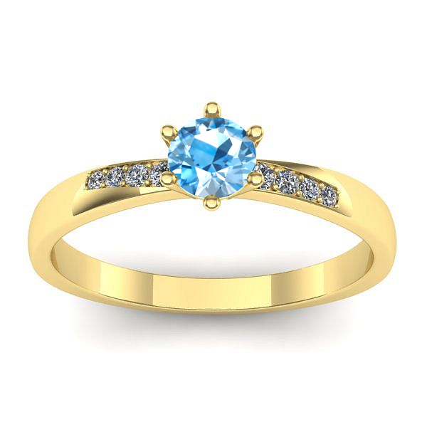 Inel de logodna cu topaz blue rotund