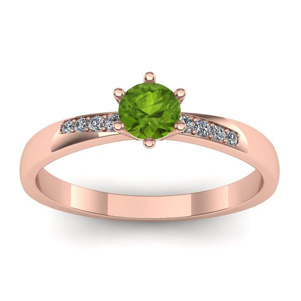 Inel logodna cu peridot rotund