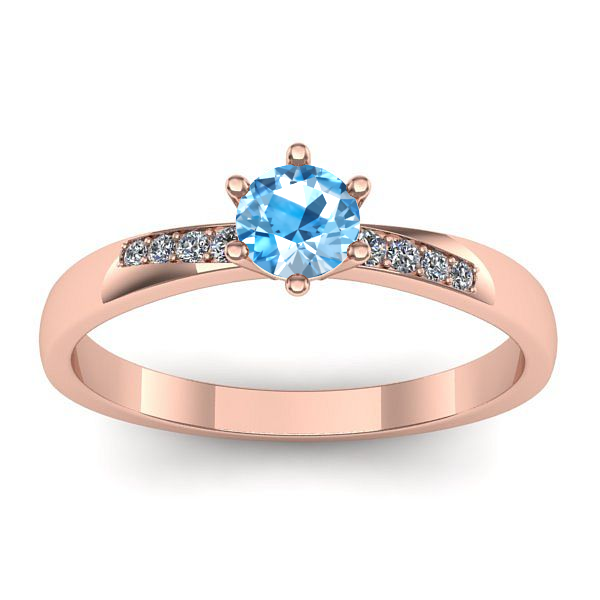 Inel de logodna cu topaz blue rotund