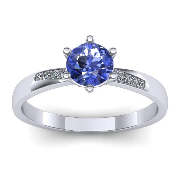 Inel cu tanzanit rotund