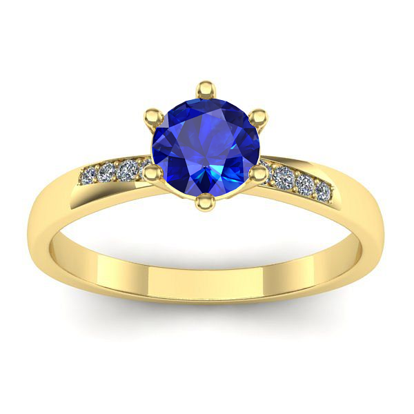 Inel logodna cu safir rotund